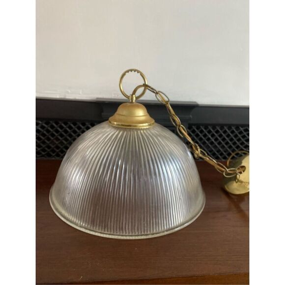 Vintage Holophane Dome 14” Pendant Light Fixture - Picture 5 of 5